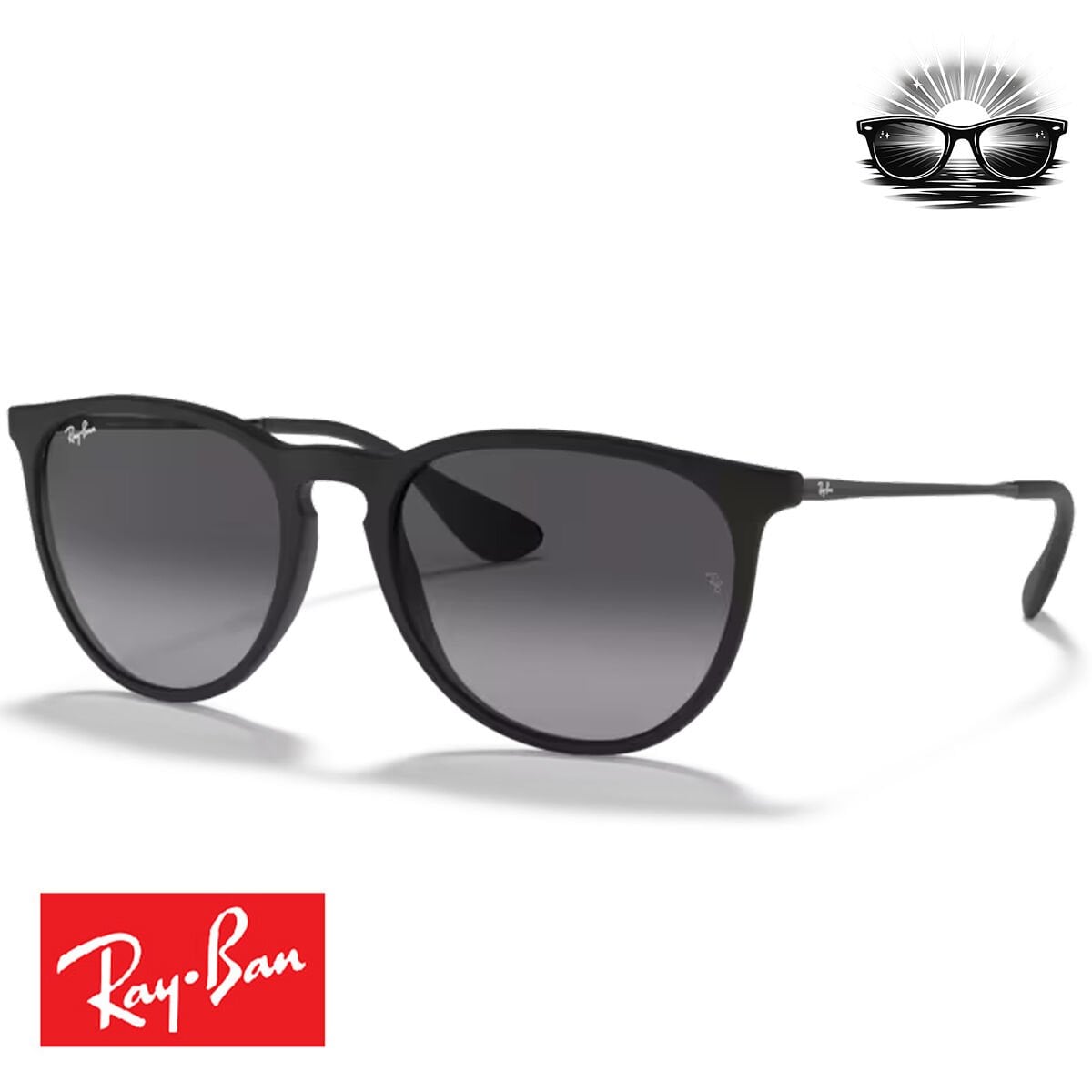 Ray-Ban RB4171 Erika 622/8G Kauçuk Siyah Gri Degrade Güneş Gözlüğü