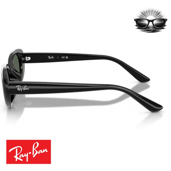 Ray-Ban RB4441D 667771 Siyah Yeşil Cam Güneş Gözlüğü