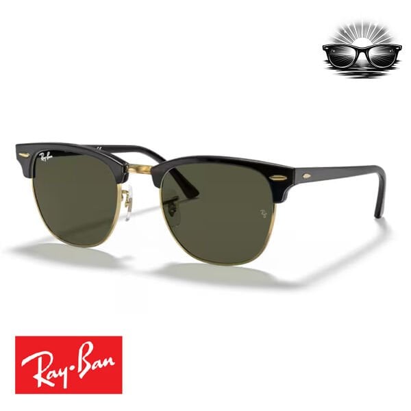 Ray-Ban RB3016 Clubmaster W0365 Altın Üstüne Siyah G-15 Yeşil Güneş Gözlüğü