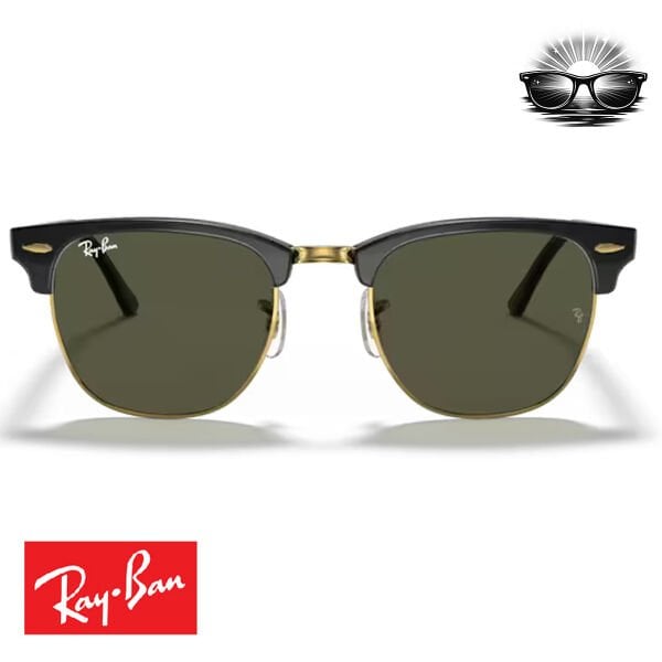Ray-Ban RB3016 Clubmaster W0365 Altın Üstüne Siyah G-15 Yeşil Güneş Gözlüğü