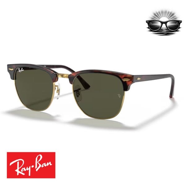 Ray-Ban RB3016 Clubmaster W0366 Altın Üzerine Kaplumbağa Kabuğu G-15 Güneş Gözlüğü