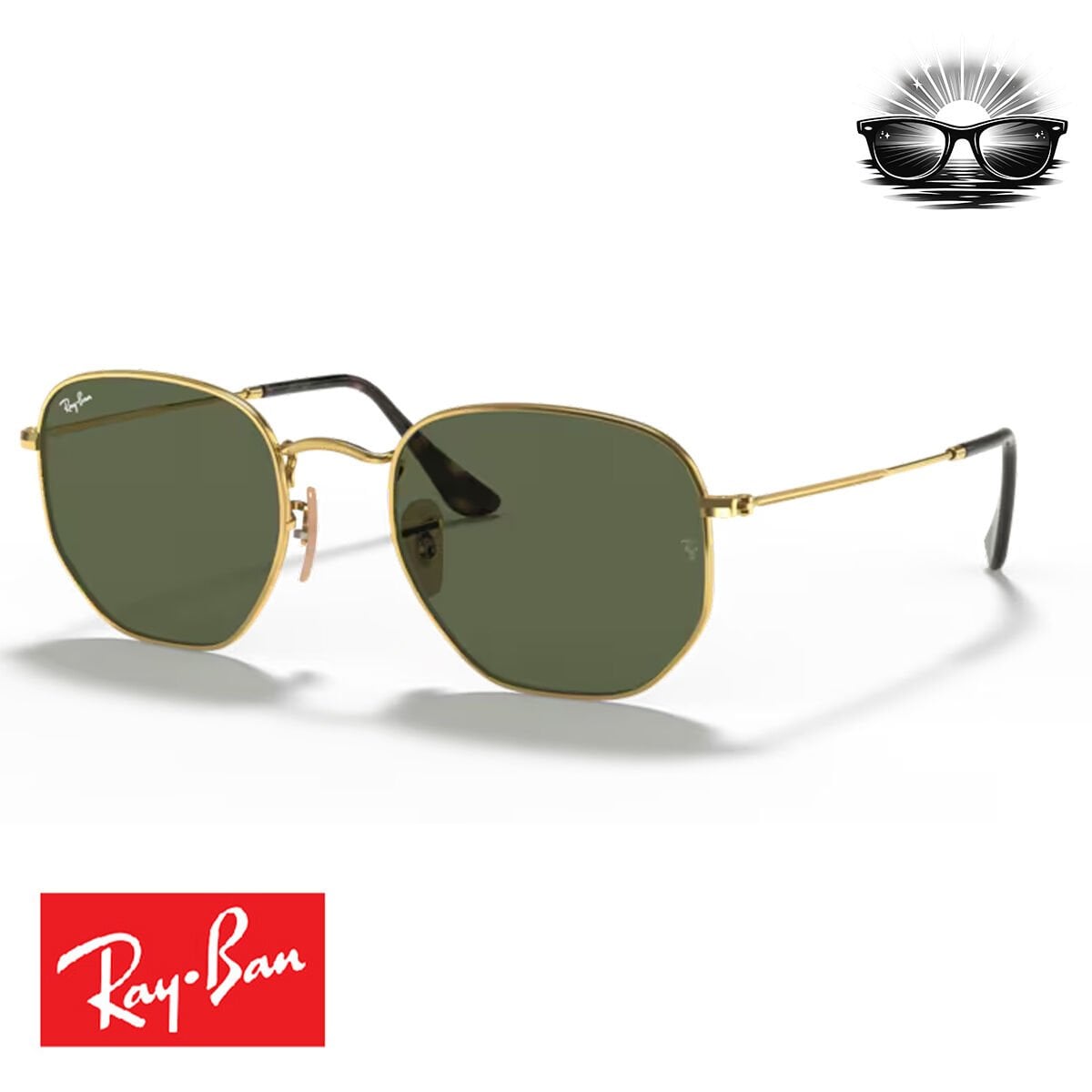 Ray-Ban RB3548N 001 Arista Altın G-15 Yeşil Güneş Gözlüğü