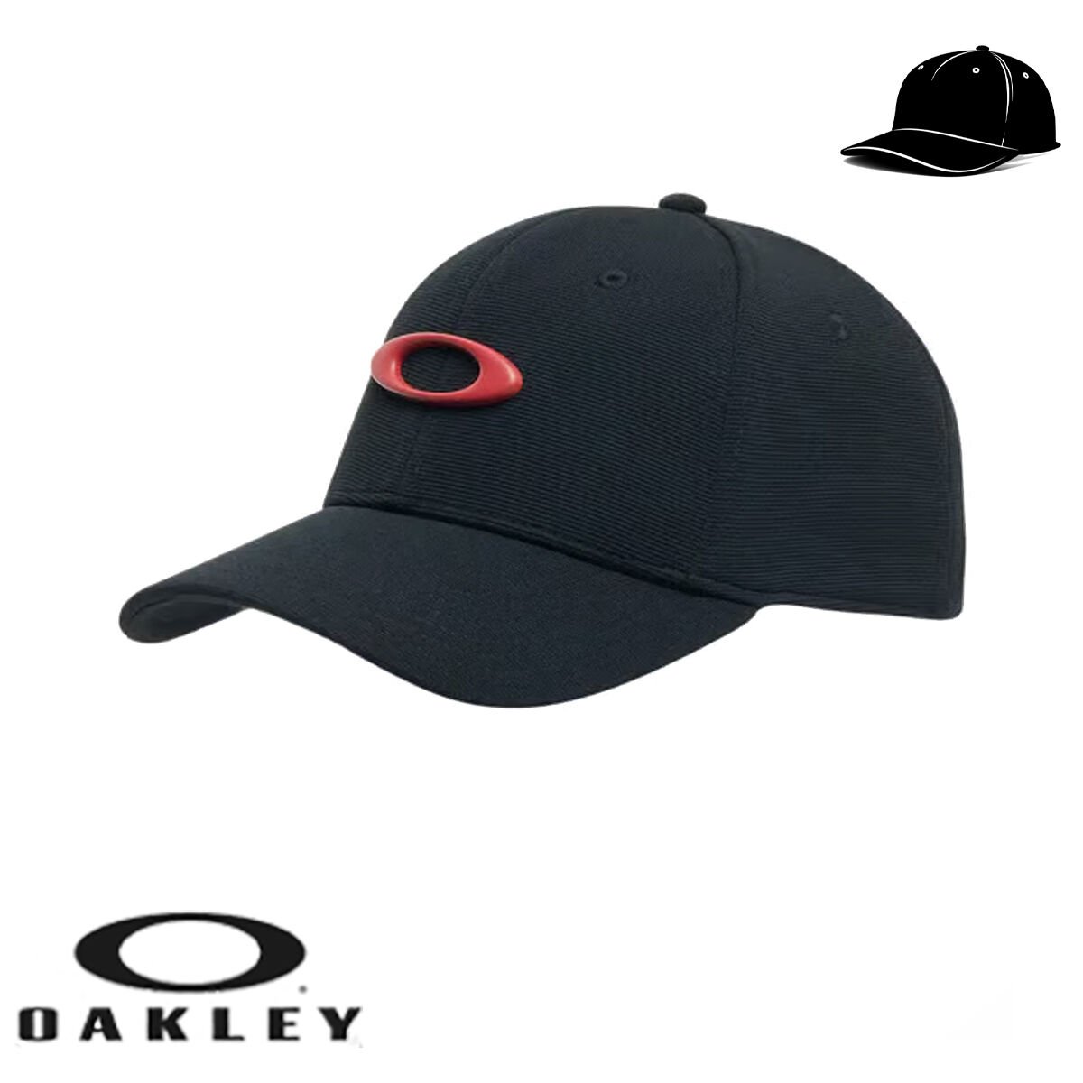 OAKLEY Tincan Cap Şapka Siyah Kırmızı Logo