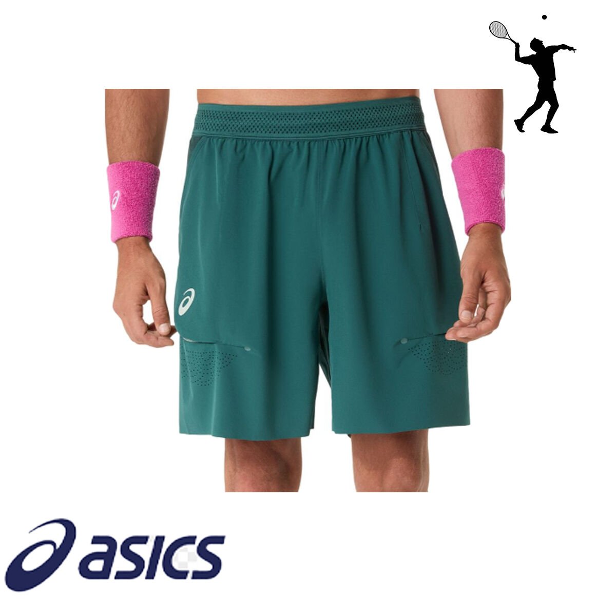 Asics Match Laser Cut 7IN Short Erkek Tenis Şortu – Yeşil