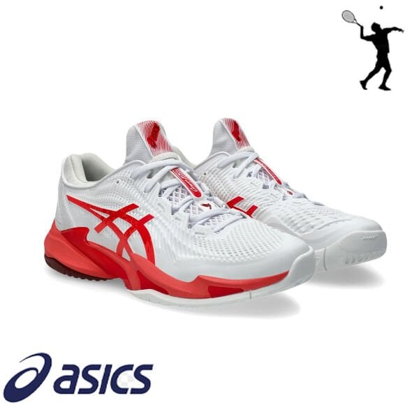 ASICS Court FF 3 Novak Erkek Tenis Ayakkabısı – White / Electric Red (Hard Court)