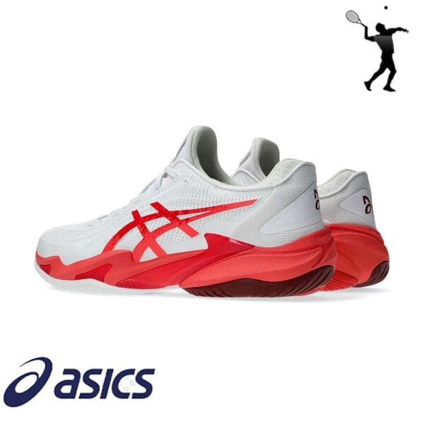 ASICS Court FF 3 Novak Erkek Tenis Ayakkabısı – White / Electric Red (Hard Court)