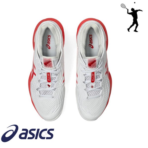 ASICS Court FF 3 Novak Erkek Tenis Ayakkabısı – White / Electric Red (Hard Court)