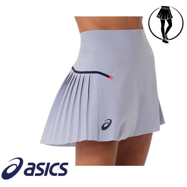 Asics Pileli Tenis Eteği Match Pleat Skirt Grey Blue