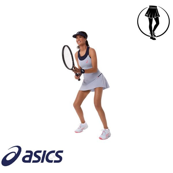 Asics Pileli Tenis Eteği Match Pleat Skirt Grey Blue