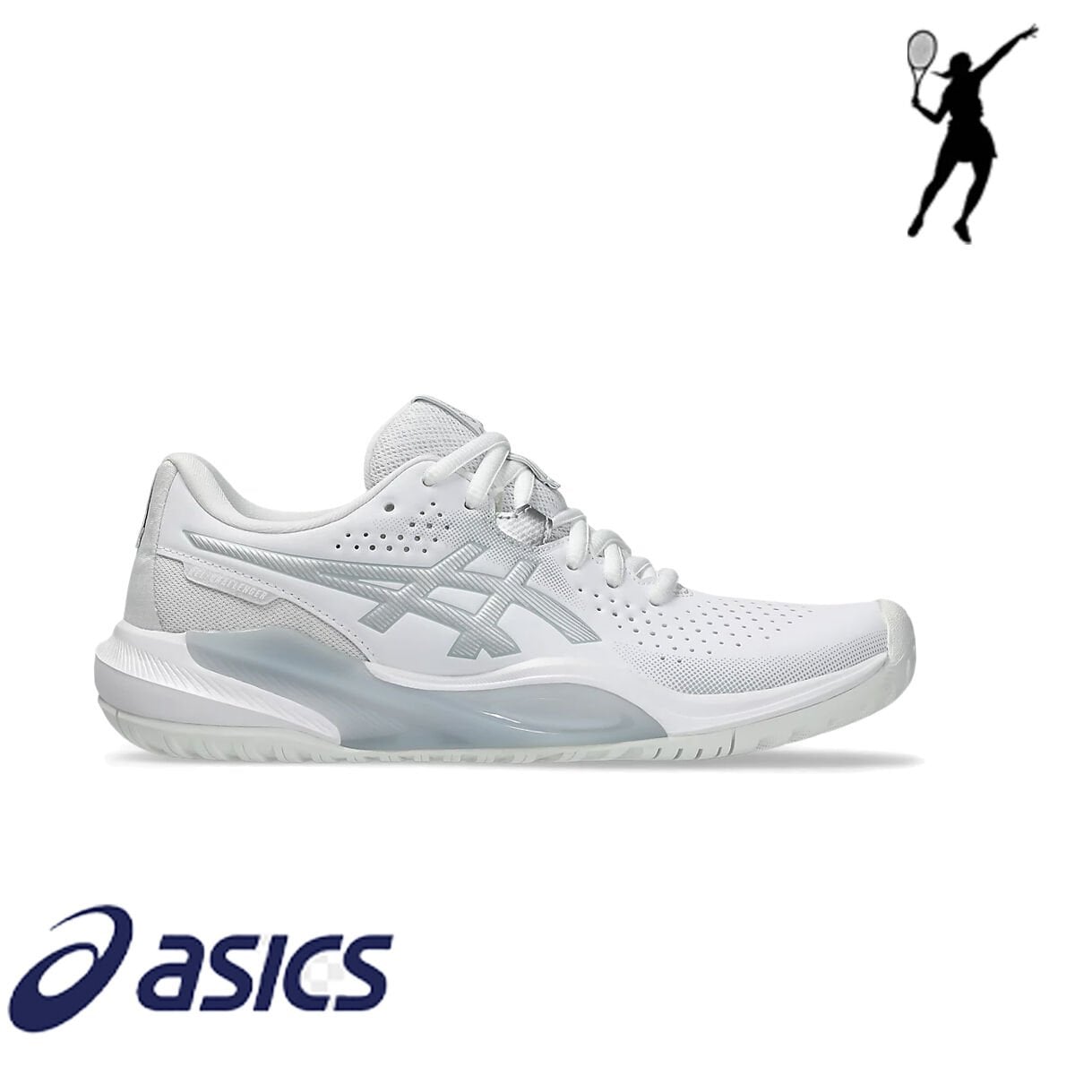 ASICS Gel-Challenger 15 Kadın Tenis Ayakkabısı – Beyaz / Saf Gümüş (Hard Court)