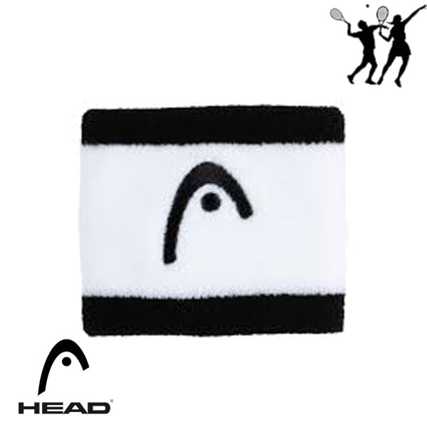 Head siyah tenis bilekliği Wristband Striped 2.5''
