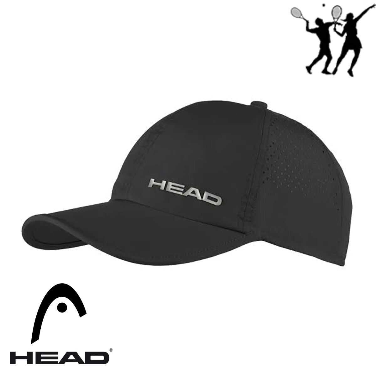 Head siyah tenis şapkası Pro Player Cap