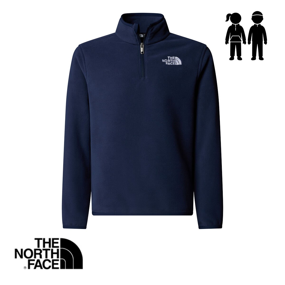 The North Face Teen Glacier 1/4 Zip Polar – Summit Navy