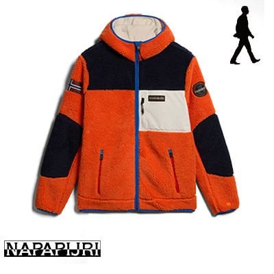 Erkek Turuncu Yupik Kapşonlu Hırka - Napapijri Erkek Polar
