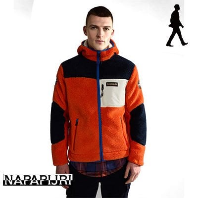 Erkek Turuncu Yupik Kapşonlu Hırka - Napapijri Erkek Polar