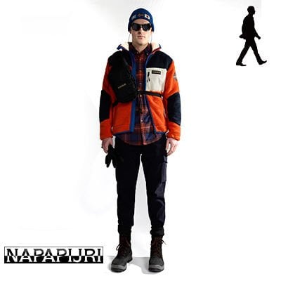 Erkek Turuncu Yupik Kapşonlu Hırka - Napapijri Erkek Polar