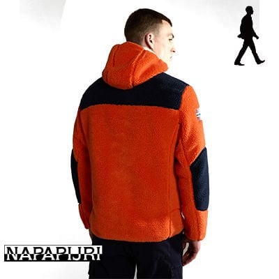 Erkek Turuncu Yupik Kapşonlu Hırka - Napapijri Erkek Polar
