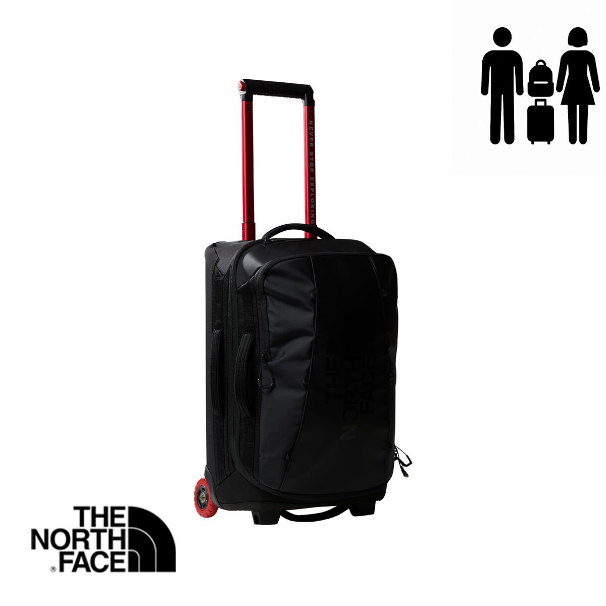 The North Face Base Camp Rolling Thunder 22 Kabin Boy Tekerlekli Seyahat Çantası 40L – TNF Siyah/TNF Beyaz