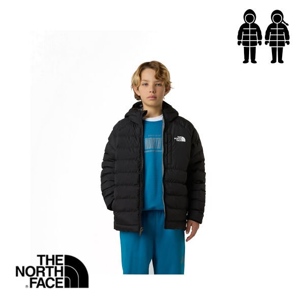 The North Face B Perrito Reversible Kapüşonlu Erkek Çocuk Ceket – TNF Siyah / Füme İnci (Çift Taraflı)