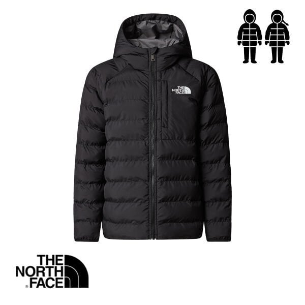 The North Face G Perrito Reversible Kapüşonlu Kız Çocuk Ceket – TNF Siyah / Füme İnci (Çift Taraflı)