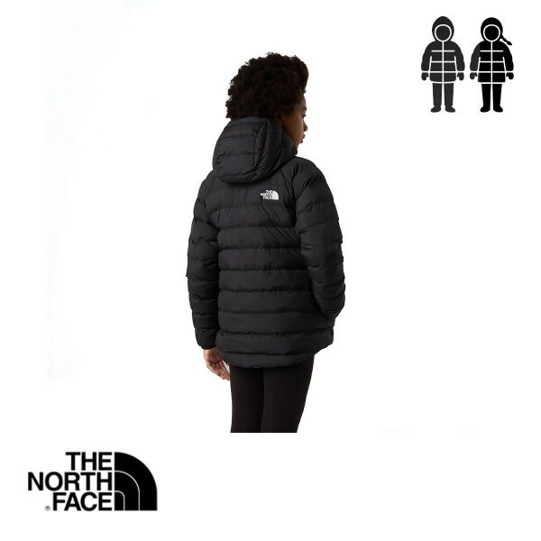 The North Face G Perrito Reversible Kapüşonlu Kız Çocuk Ceket – TNF Siyah / Füme İnci (Çift Taraflı)