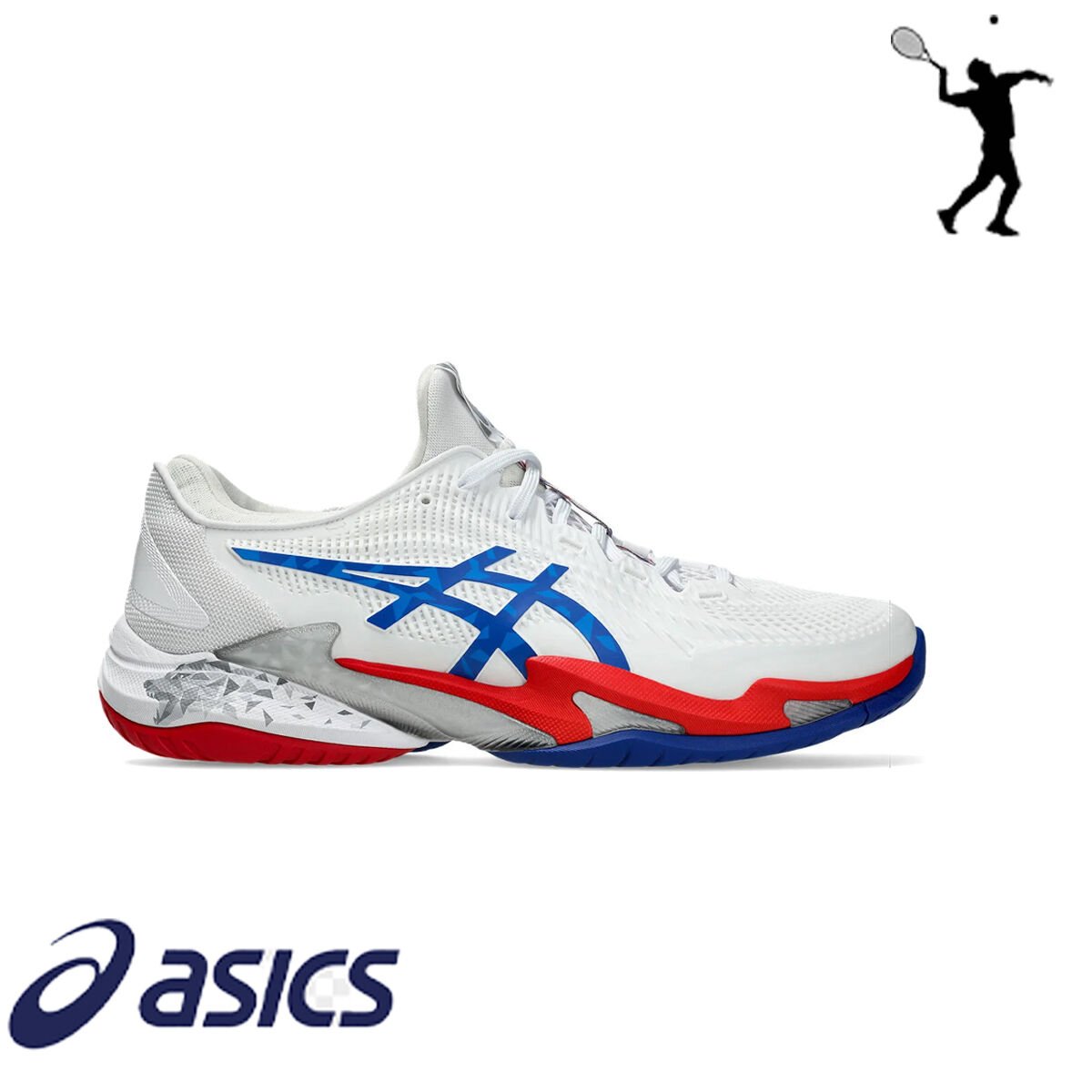 ASICS Court FF 3 Novak Erkek Tenis Ayakkabısı – Beyaz / Mavi (Hard Court)