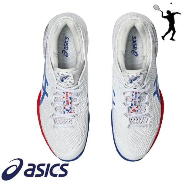 ASICS Court FF 3 Novak Erkek Tenis Ayakkabısı – Beyaz / Mavi (Hard Court)