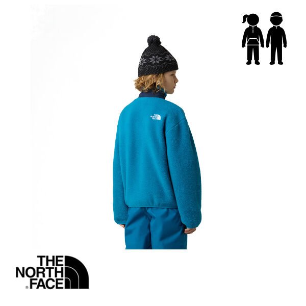 The North Face B Yumiori Tam Fermuarlı Erkek Çocuk Polar Ceket – Alacakaranlık Mavisi / Zirve Laciverti