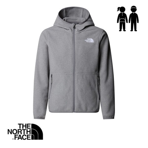 The North Face Teen Glacier F/Z Kapüşonlu Polar – TNF Mid Grey Heather (Unisex Genç)