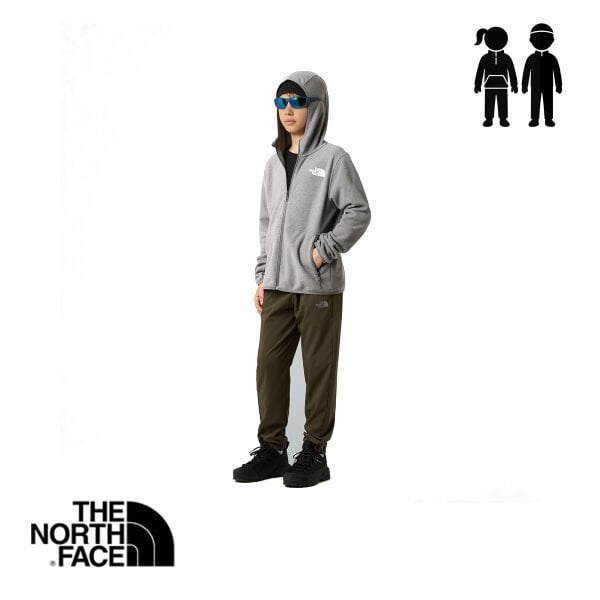 The North Face Teen Glacier F/Z Kapüşonlu Polar – TNF Mid Grey Heather (Unisex Genç)