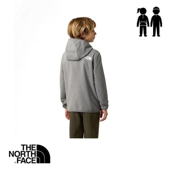 The North Face Teen Glacier F/Z Kapüşonlu Polar – TNF Mid Grey Heather (Unisex Genç)