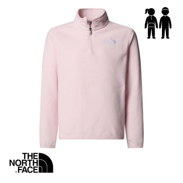 The North Face Teen Glacier 1/4 Zip Pullover Polar – Pale Blossom (Unisex Genç)