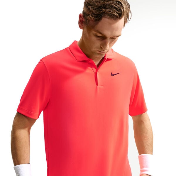 Nike Erkek Tenis Polo Tişörtü NikeCourt Dri-FIT Solid Bright Crimson Black