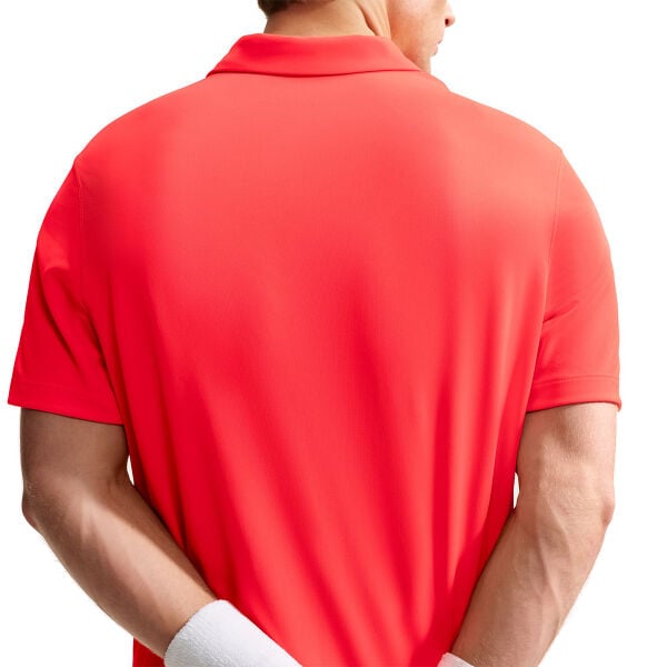 Nike Erkek Tenis Polo Tişörtü NikeCourt Dri-FIT Solid Bright Crimson Black