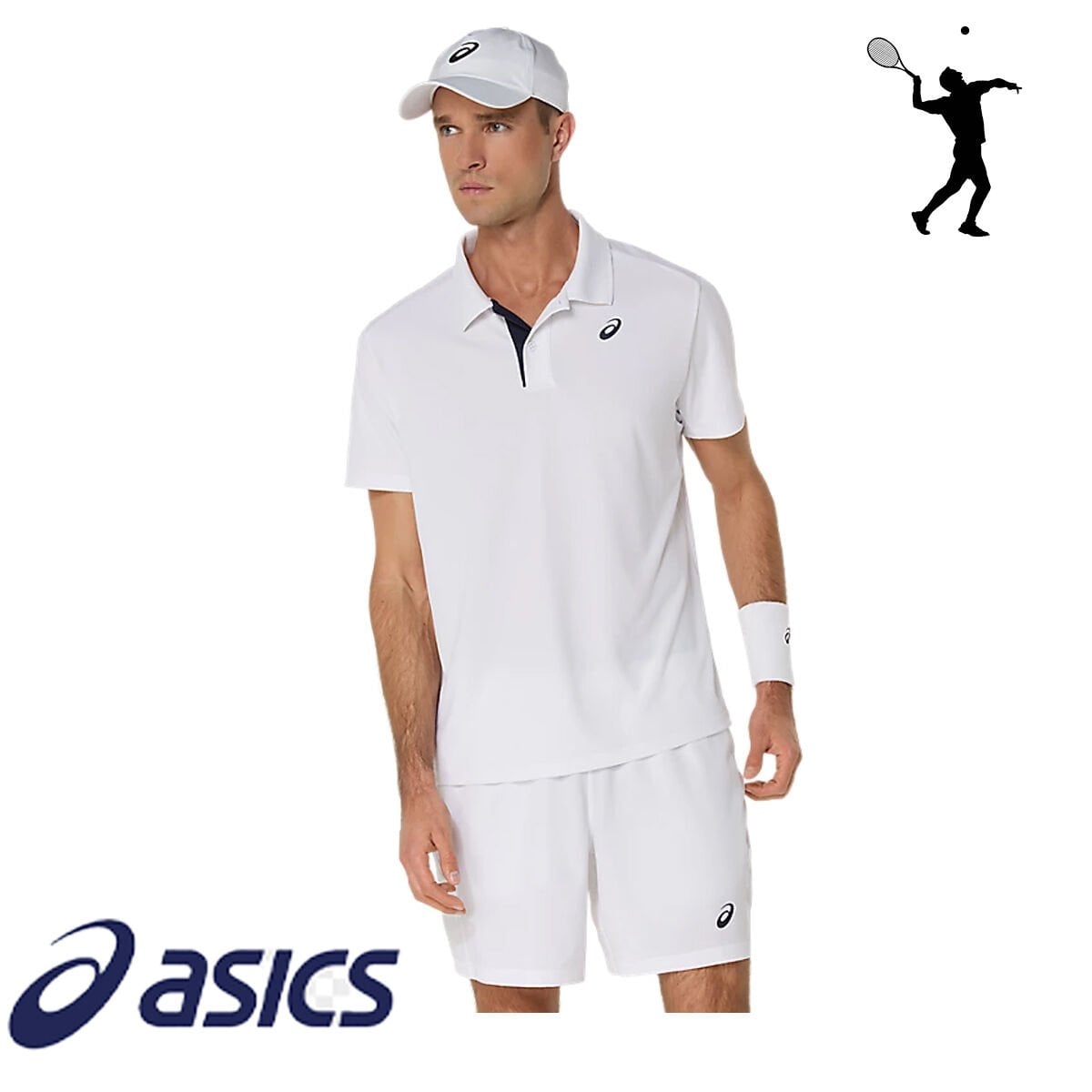 ASICS Court Polo Erkek Tenis Polo Yaka T-Shirt – Brilliant White
