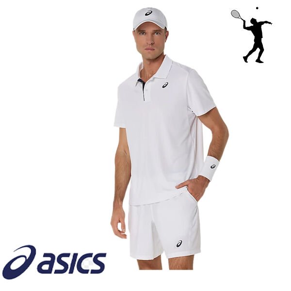 ASICS Court Polo Erkek Tenis Polo Yaka T-Shirt – Brilliant White
