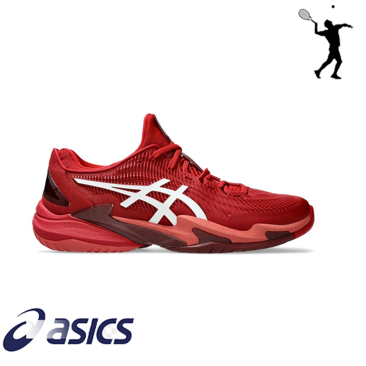 ASICS Court FF 3 Novak Erkek Tenis Ayakkabısı – Kızıl / Beyaz (Hard Court)
