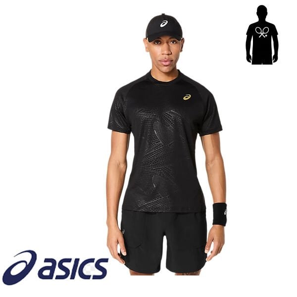ASICS Match Short Sleeve Top Night Energy Erkek Siyah (Performance Black)