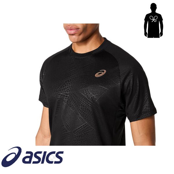 ASICS Match Short Sleeve Top Night Energy Erkek Siyah (Performance Black)
