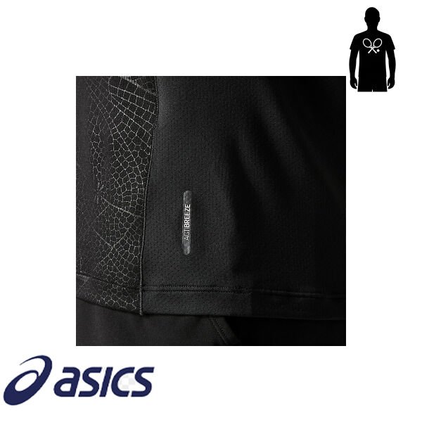 ASICS Match Short Sleeve Top Night Energy Erkek Siyah (Performance Black)