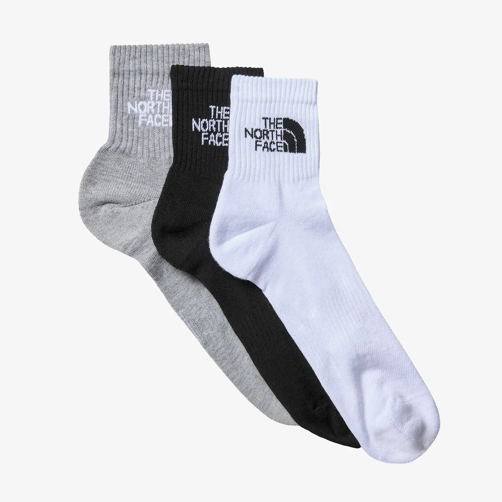 Multi Sport Cush Quarter Sock 3P, 3'lü Spor Çorap (Siyah-Beyaz-Gri)