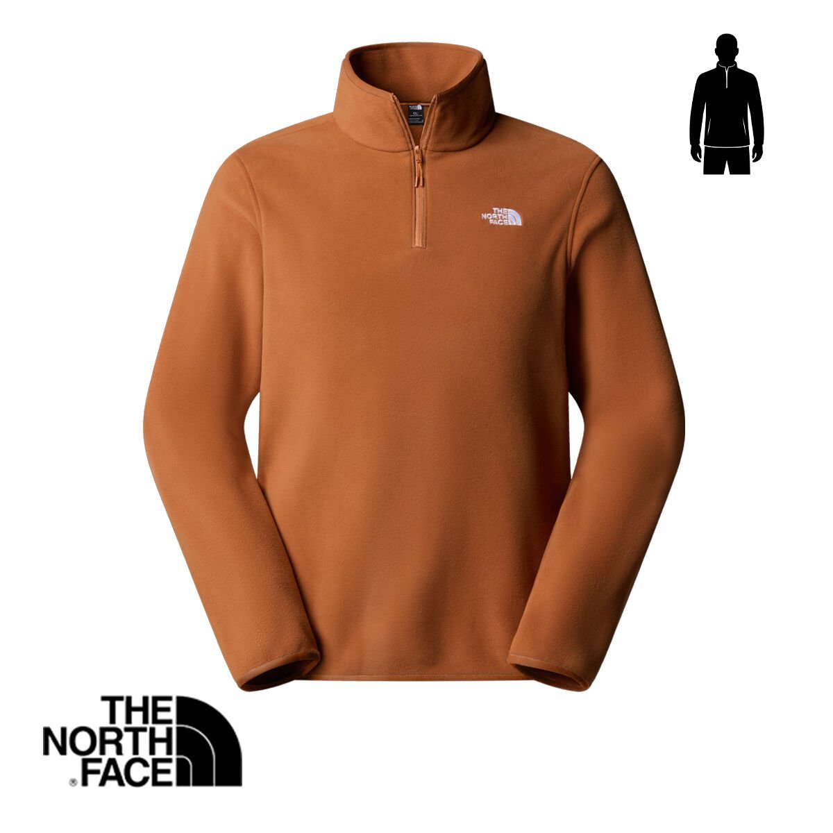 The North Face M Glacier 1/4 Zip Polar (Burnt Umber)