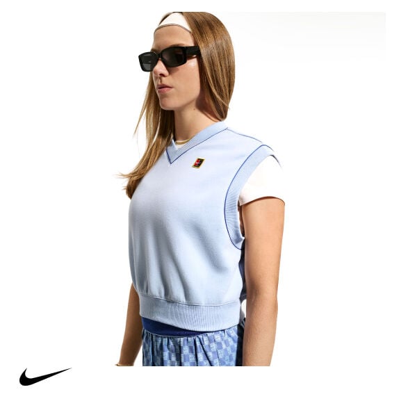 Nike Kadın Tenis Yeleği Court Collection Fleece Aluminum