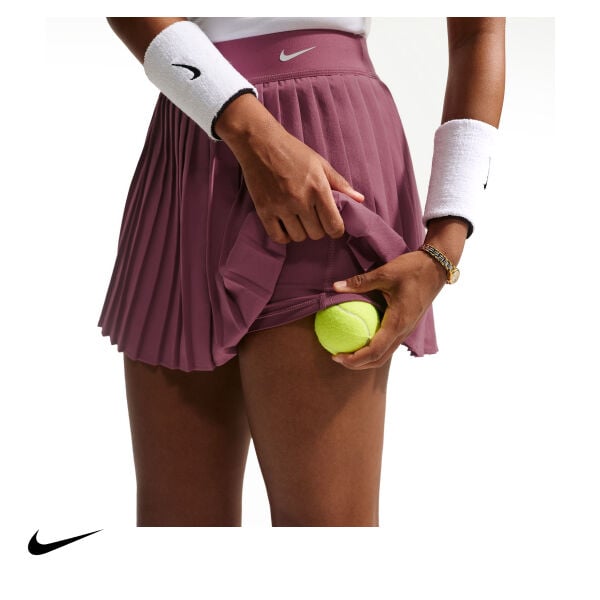 Nike Kadın Tenis Eteği Victory Dri-FIT High-Waisted Pink Smoke White