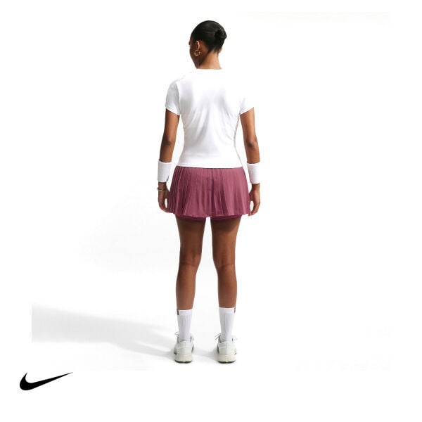 Nike Kadın Tenis Eteği Victory Dri-FIT High-Waisted Pink Smoke White