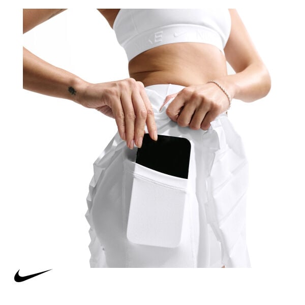 Nike Kadın Tenis Eteği Victory Dri-FIT High-Waisted White Black
