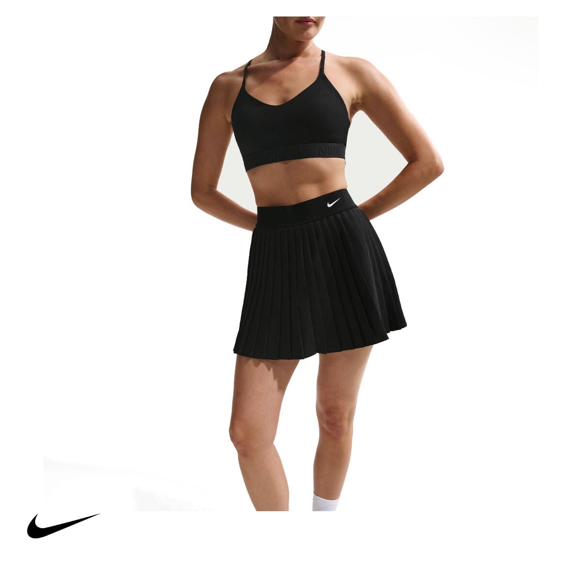Nike Kadın Tenis Eteği Victory Dri-FIT High-Waisted Black White
