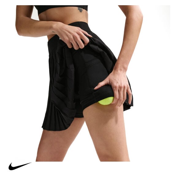 Nike Kadın Tenis Eteği Victory Dri-FIT High-Waisted Black White