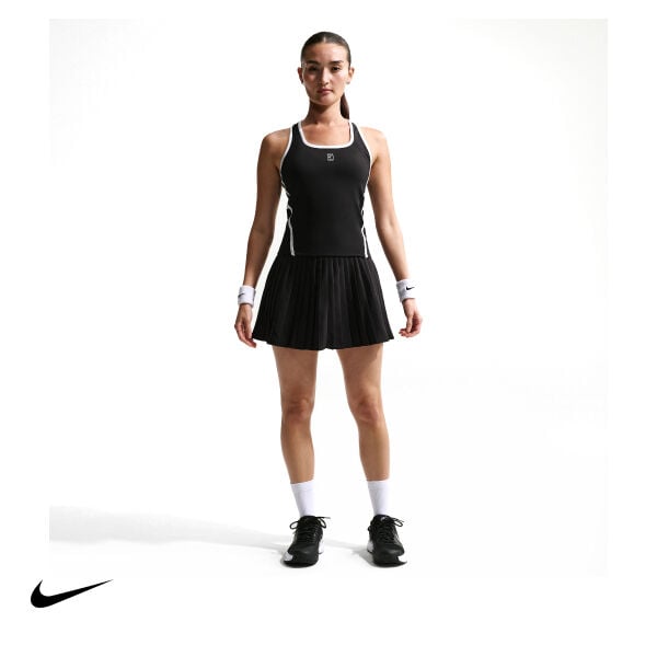 Nike Kadın Tenis Eteği Victory Dri-FIT High-Waisted Black White