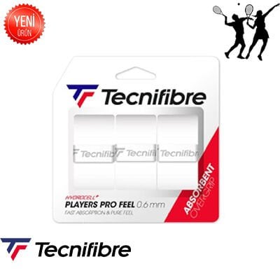 Players Pro Feel Beyaz 0.6 mm - Tecnifibre 3 Lü Over Grip